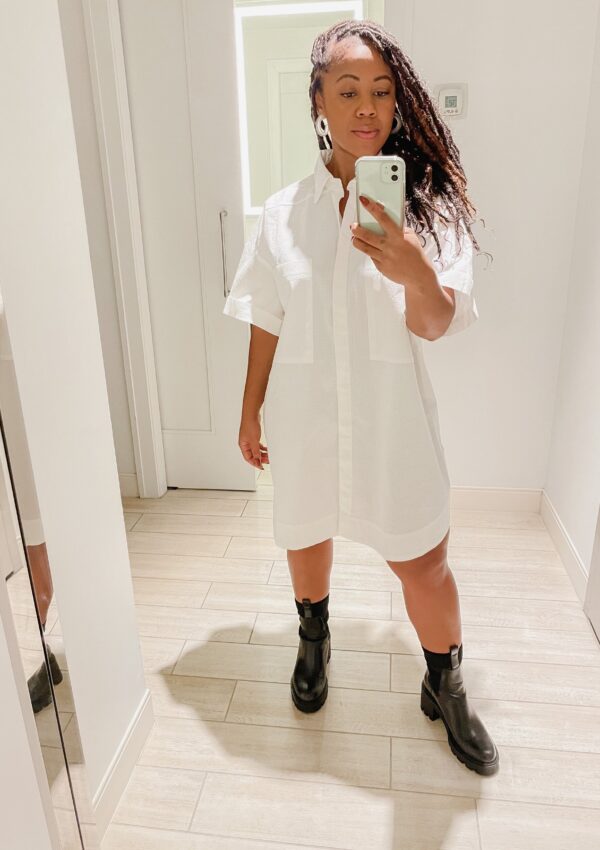 The Perfect White Button Down Shirt Dress